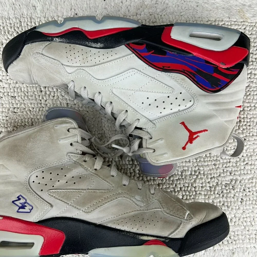 Jordan MVP 678 Shoes Mens 10 Natural Dark Gray Grey Red Basketball Sneakers‎